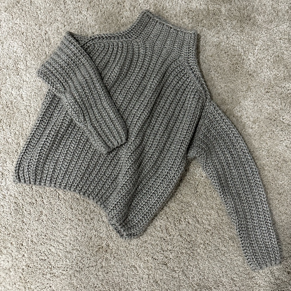 Kendall and Kylie Grey Knit Sweater